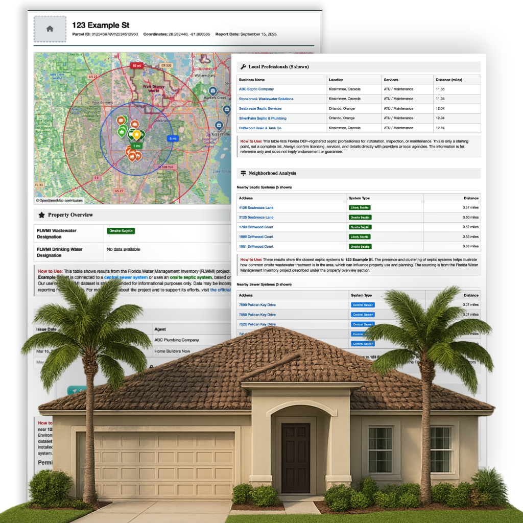 Illustration showing a property report.